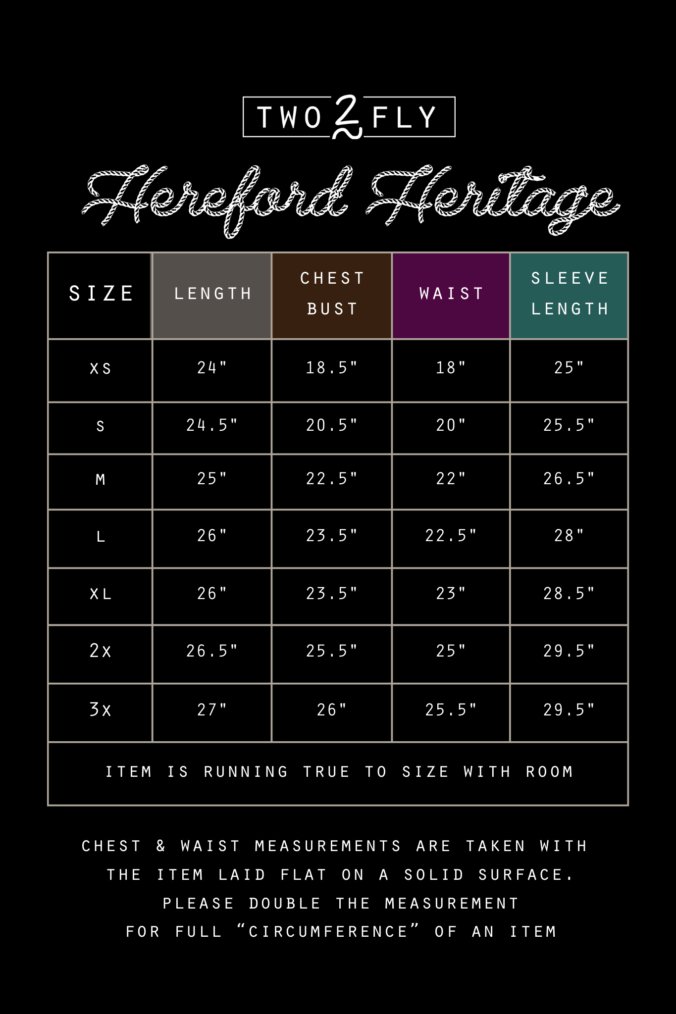 HEREFORD HERITAGE [missing sizes]