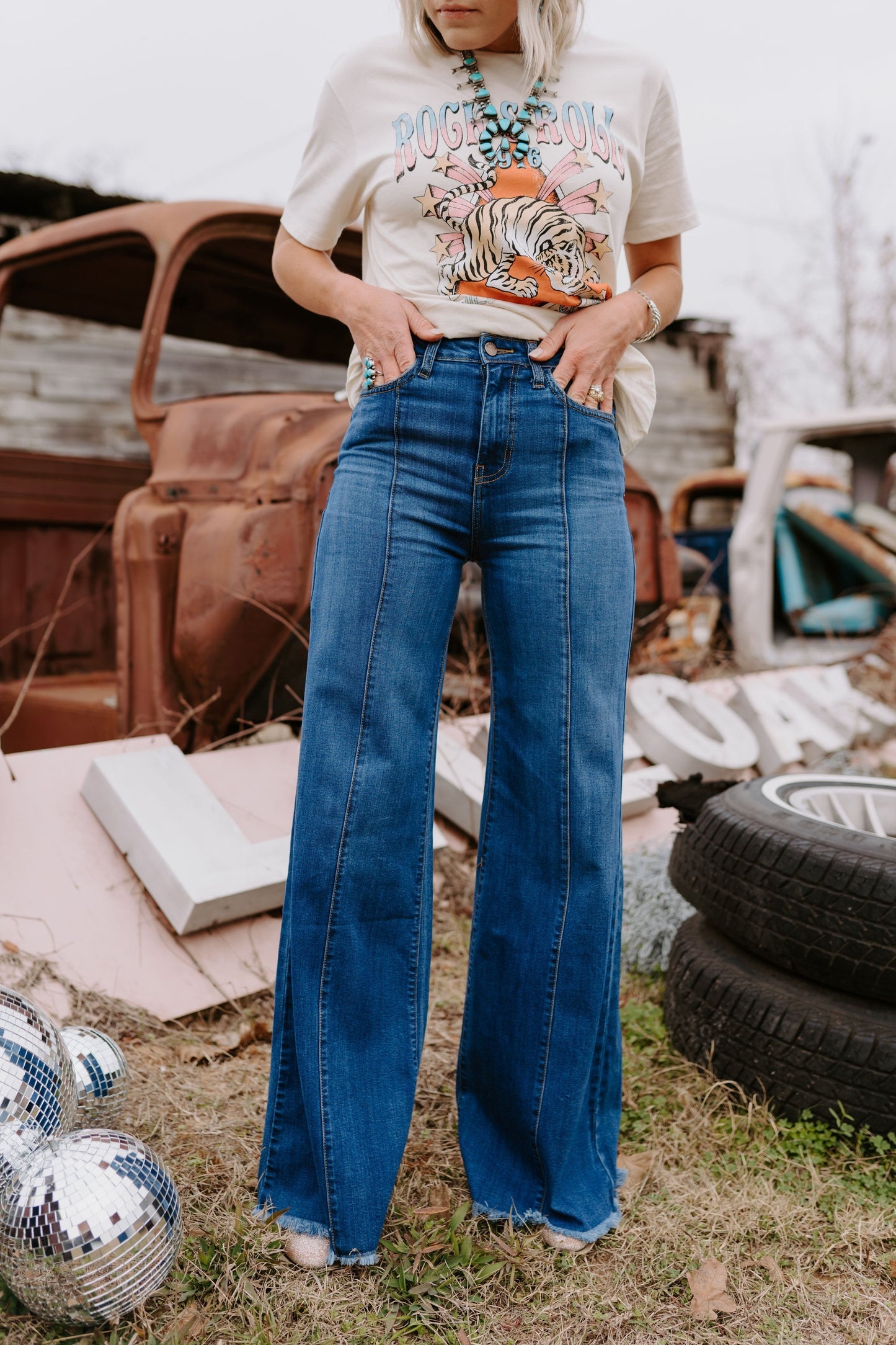 The Loretta Flares in Medium Wash