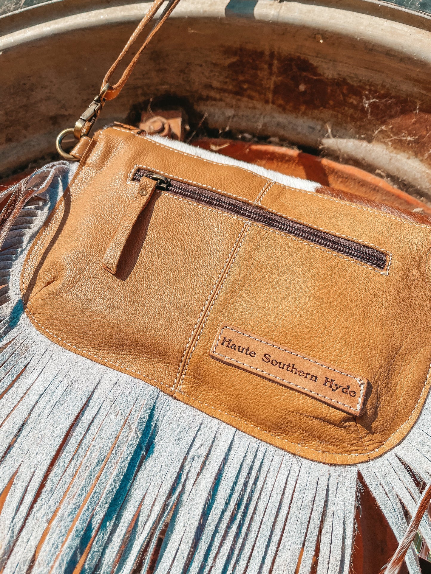 Dallas Fringe Cowhide Purse