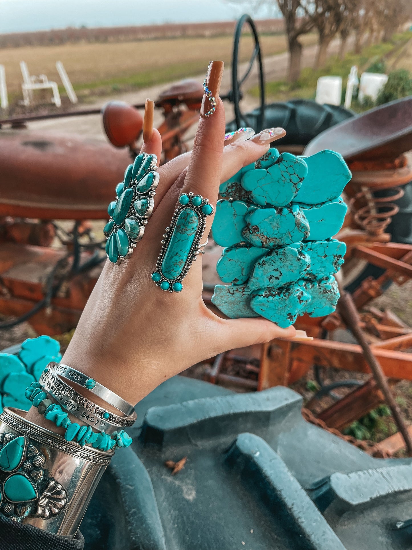 Turquoise Natural Stone Belt Buckle