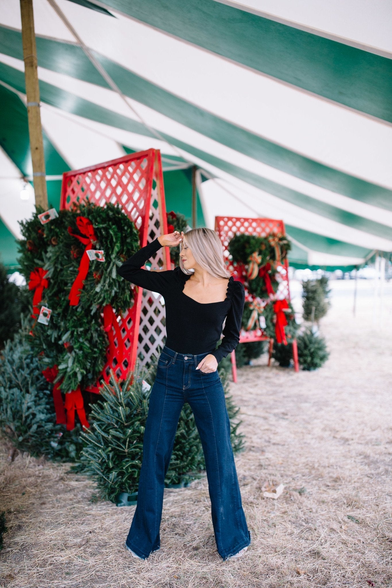 The Loretta Flare Jean in Dark Wash