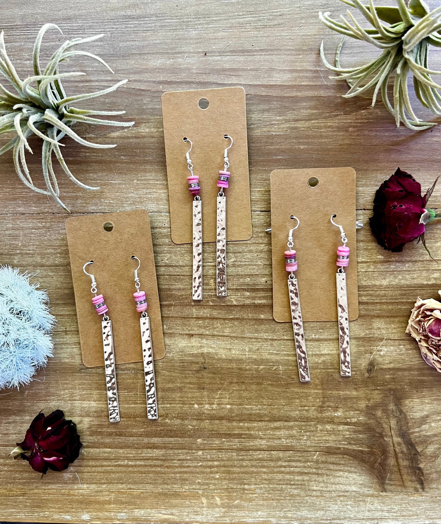 Pink summer earrings