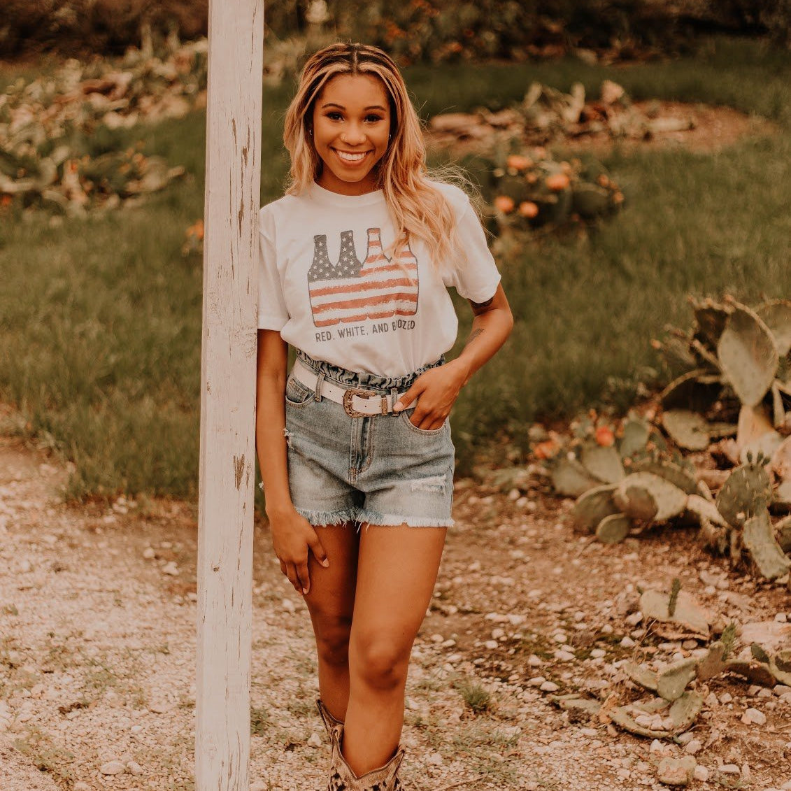 Red, White and Boozed t-shirt with American flag in the shape of beer bottles