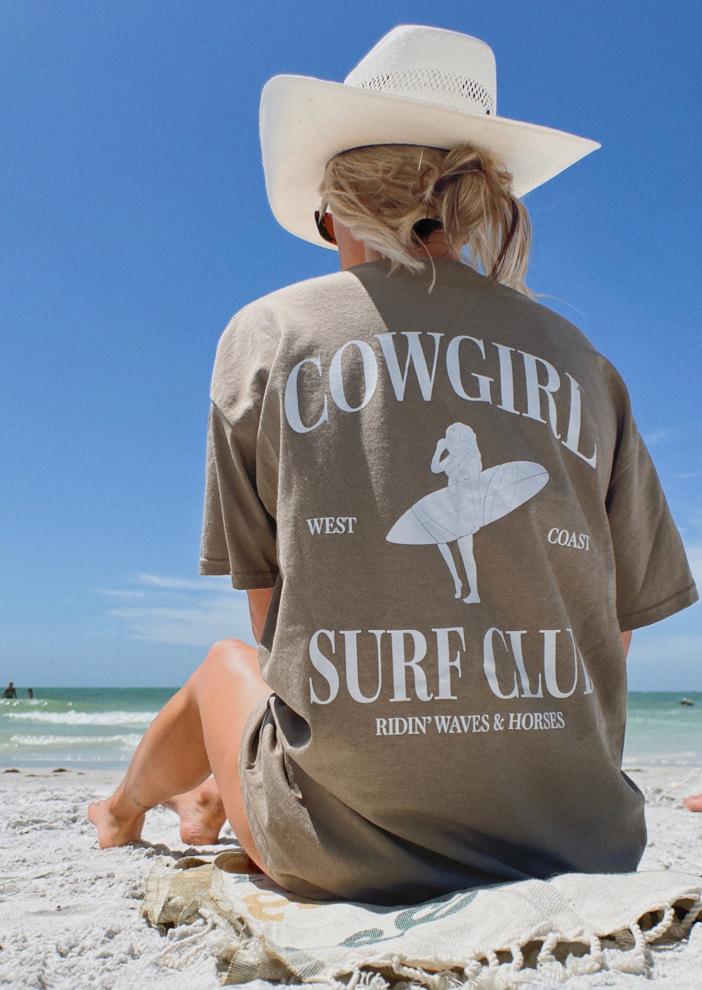 The Cowgirl Surf Club Tee in Brown