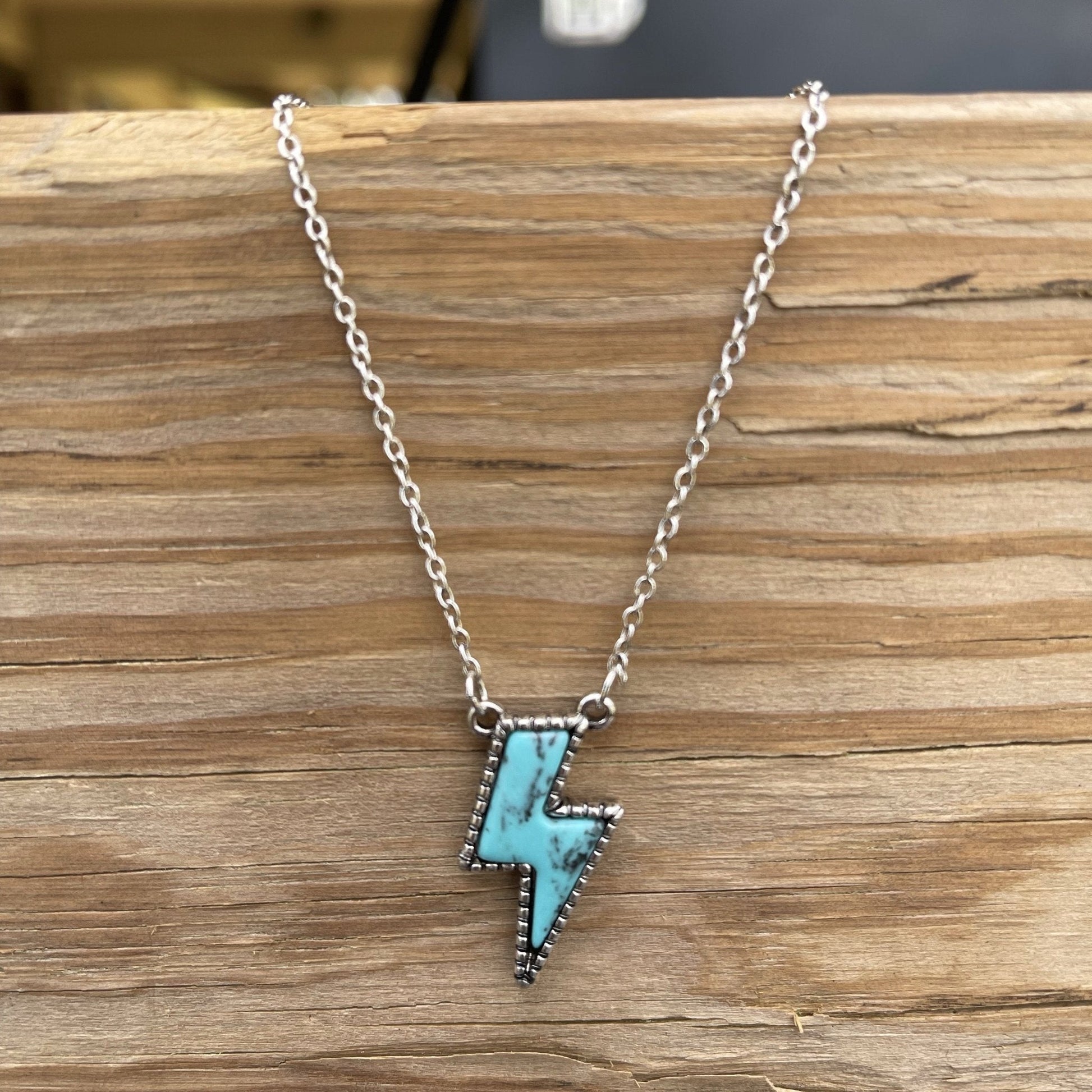 Lightning Bolt Stone NecklaceTurquoiseMini