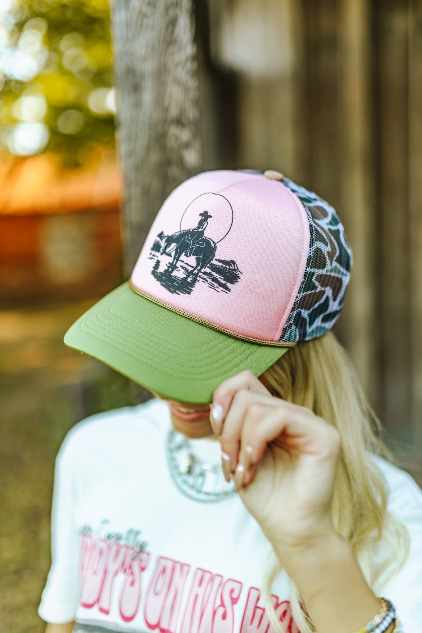 Lone Rider Duck Camo Trucker HatPink Camo