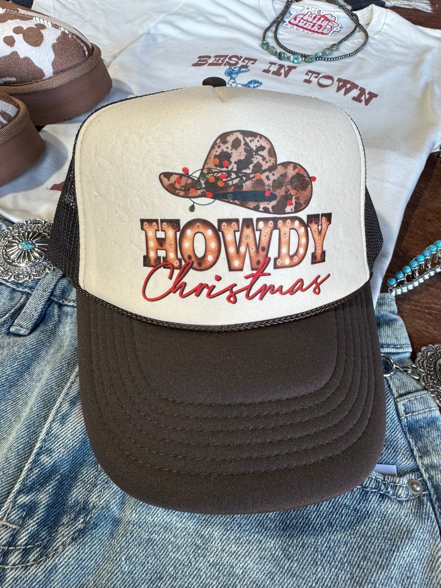 Marquee Howdy Christmas Trucker Hat