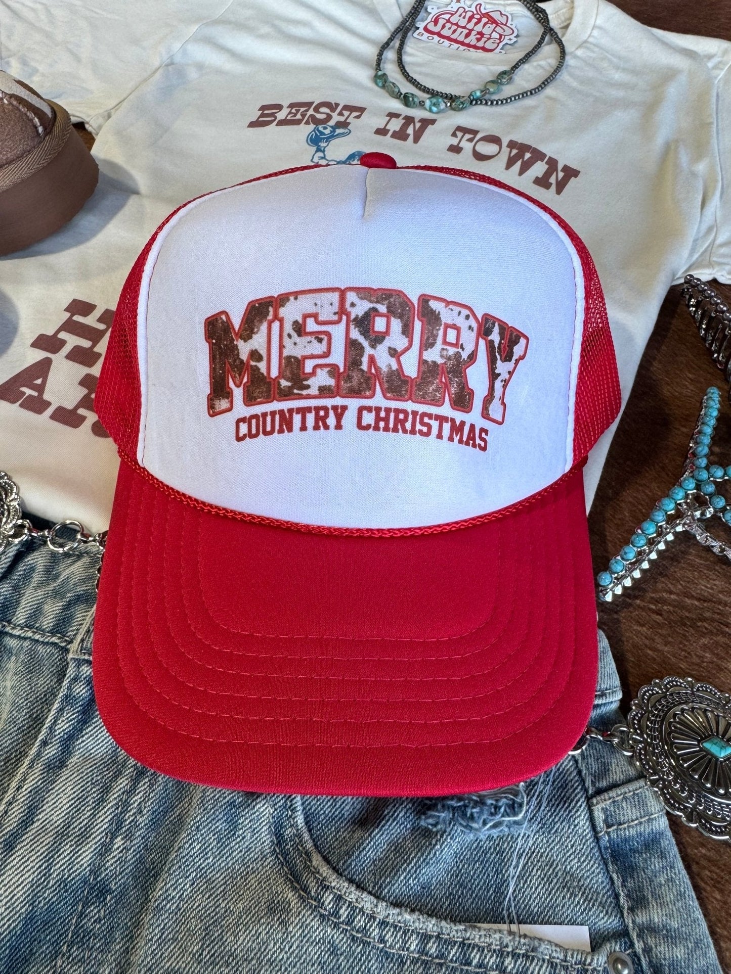 Merry Country Christmas Trucker Hat