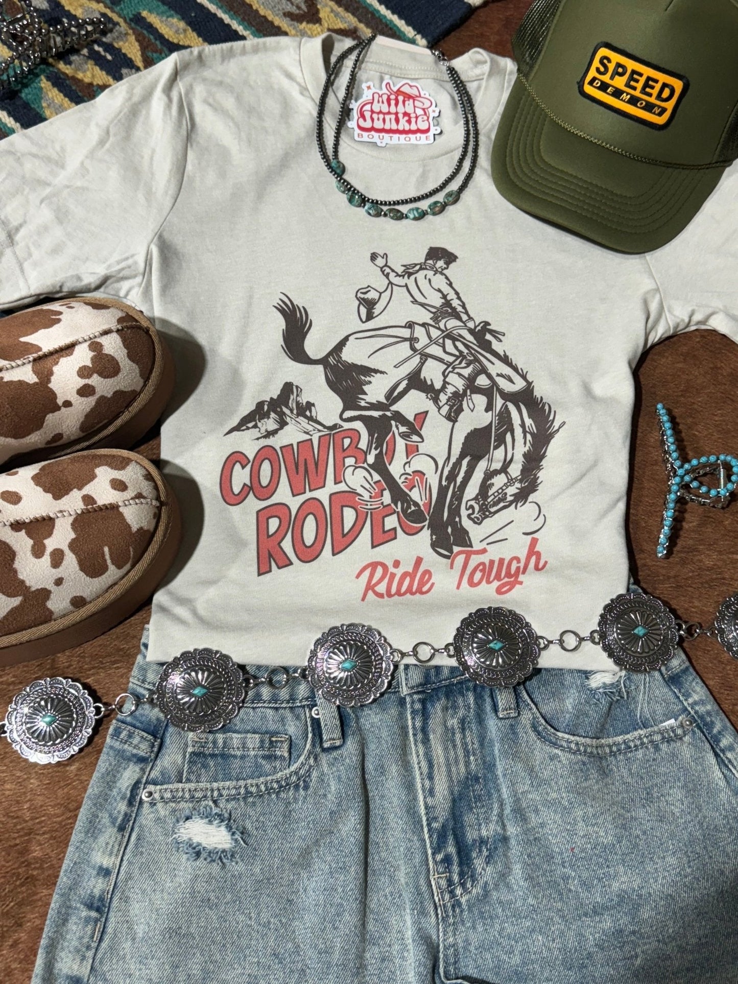 Ride Tough Cowboy Rodeo Graphic TeeCementS