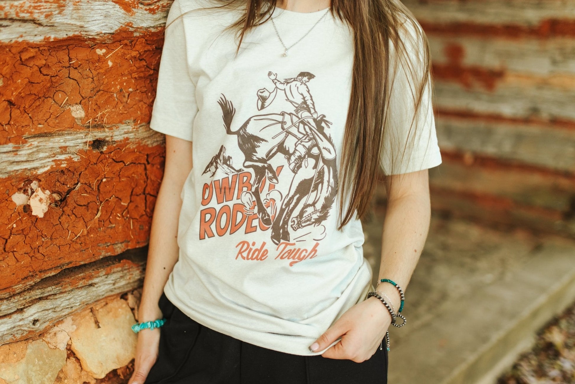 Ride Tough Cowboy Rodeo Graphic TeeCementS