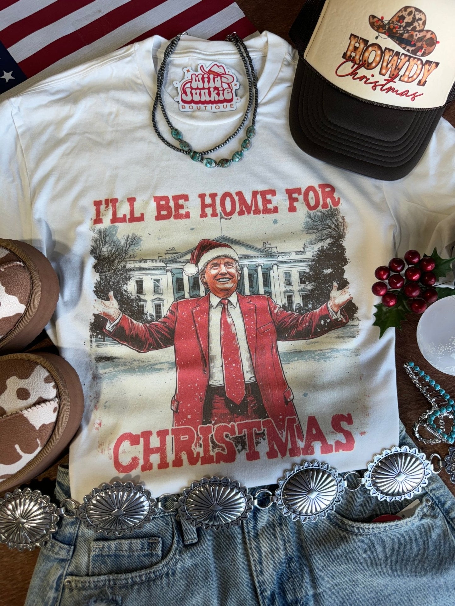 Trump Home for Christmas Graphic TeeNaturalS