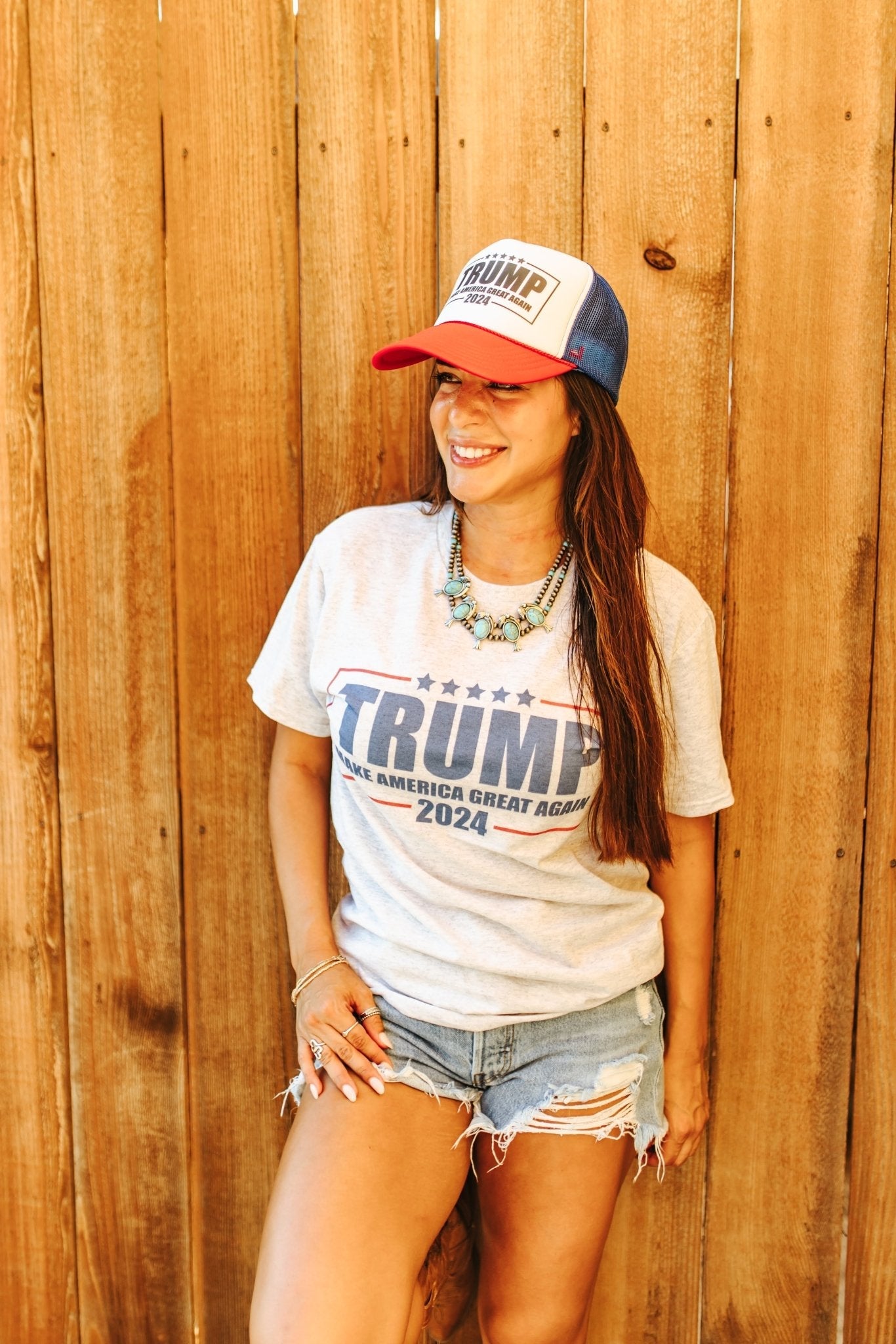 Trump MAGA Trucker HatRed White & BlueOS