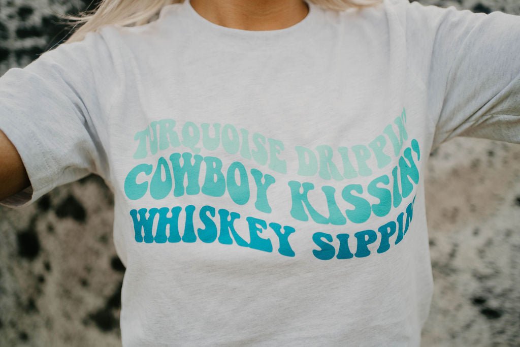 Turquoise Drippin' Western Graphic TeeAshS