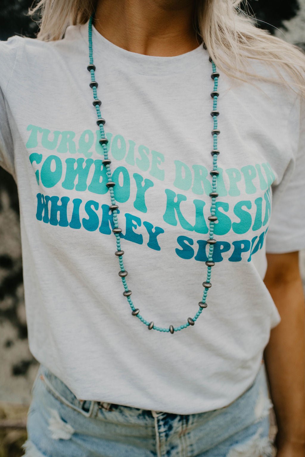 Turquoise Drippin' Western Graphic TeeAshS