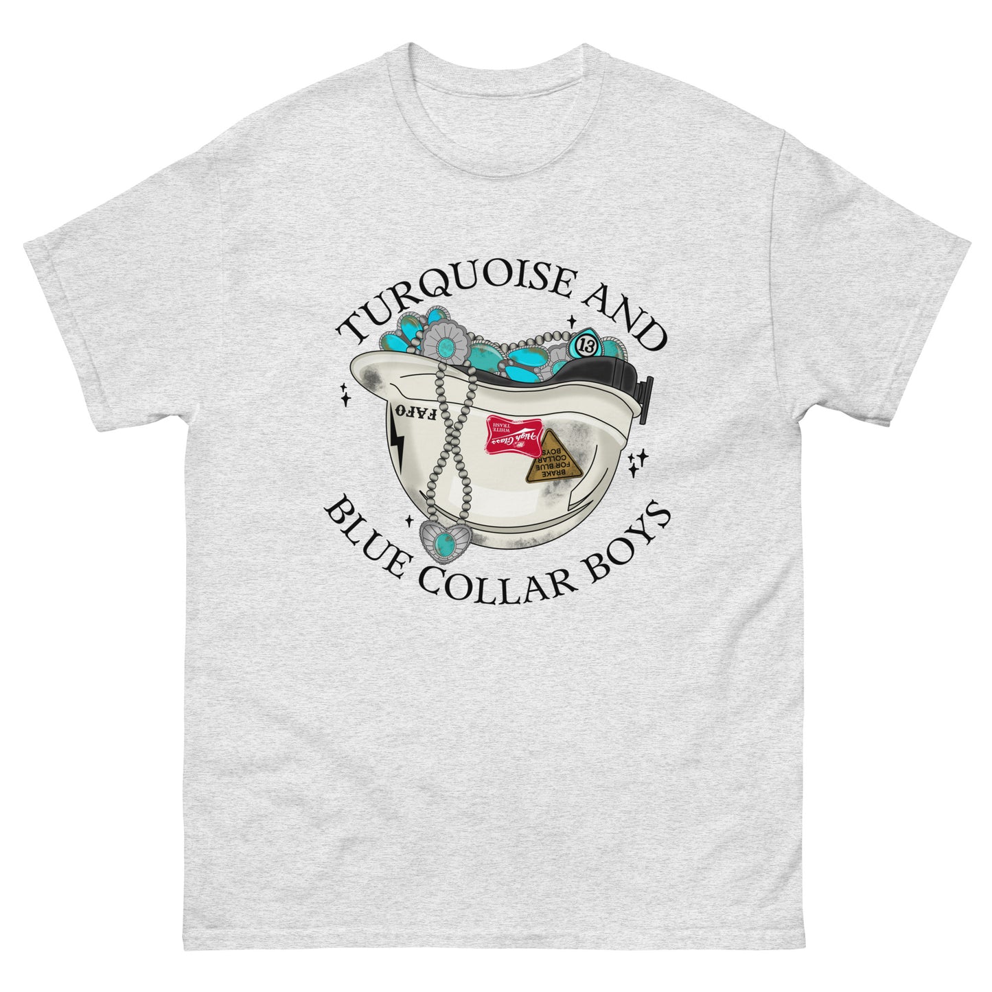 Turquoise and Blue Collar Boys Graphic Tee