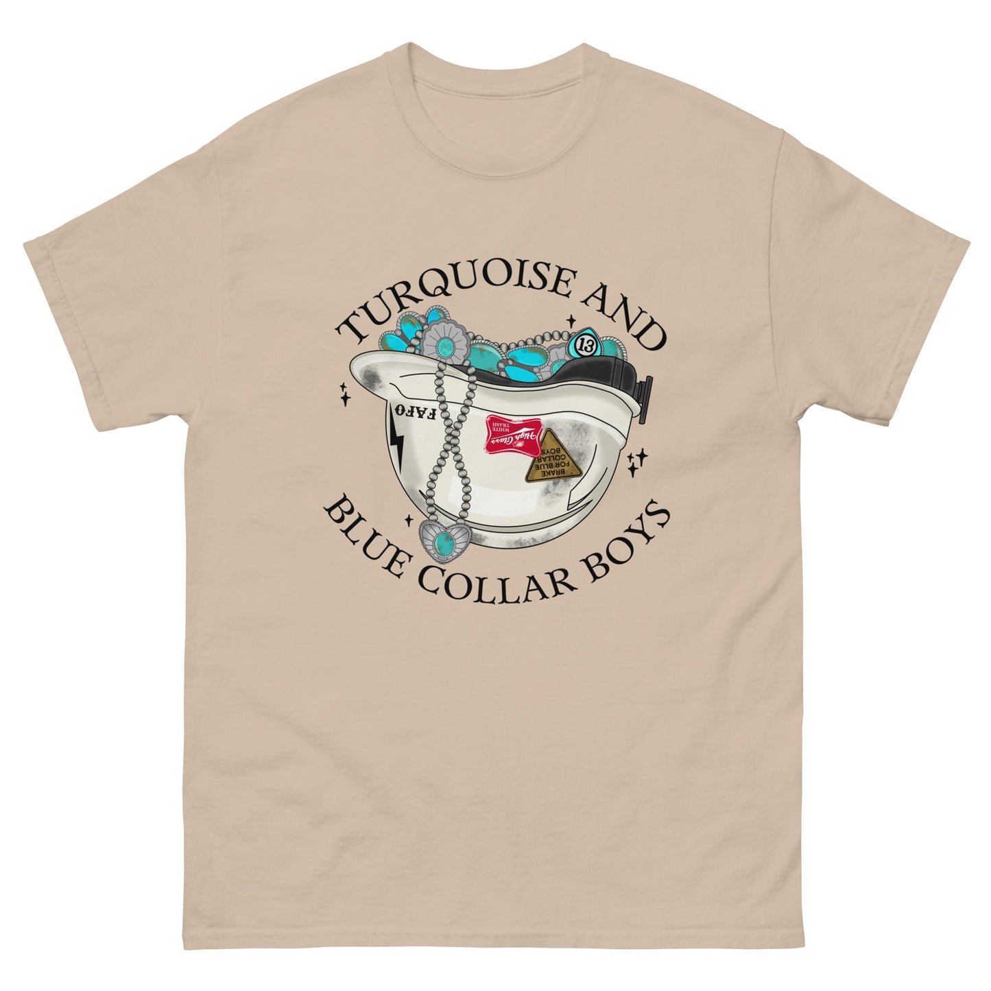 Turquoise and Blue Collar Boys Graphic Tee