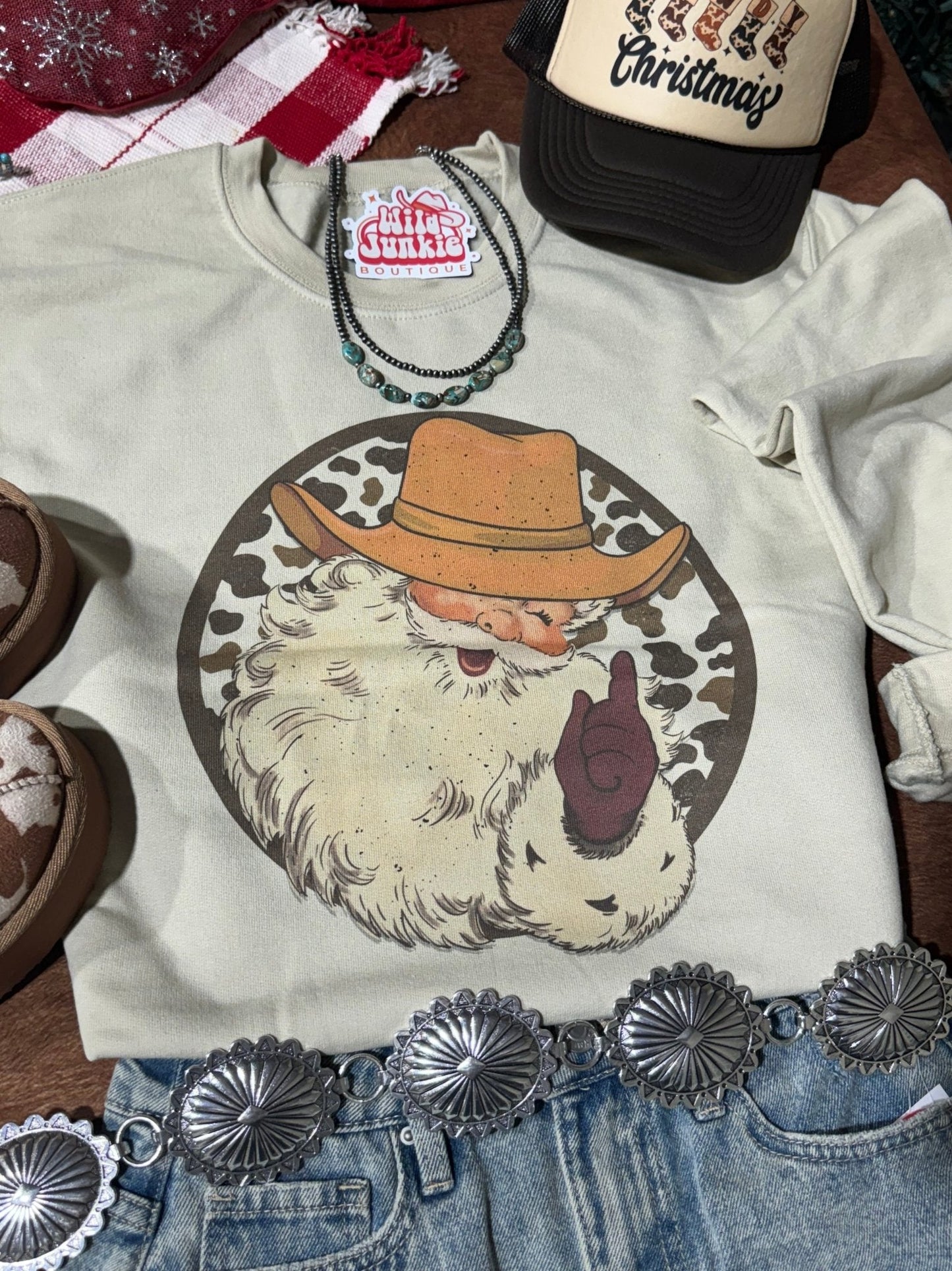 Western Santa Graphic Sweatshirt