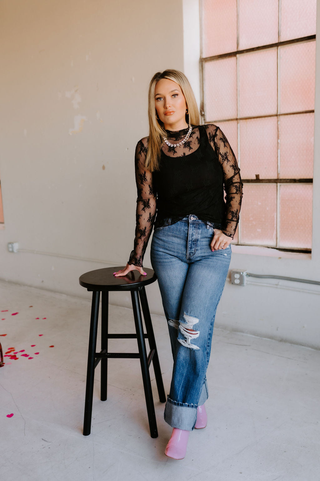 The Raelyn Lace Top in Black