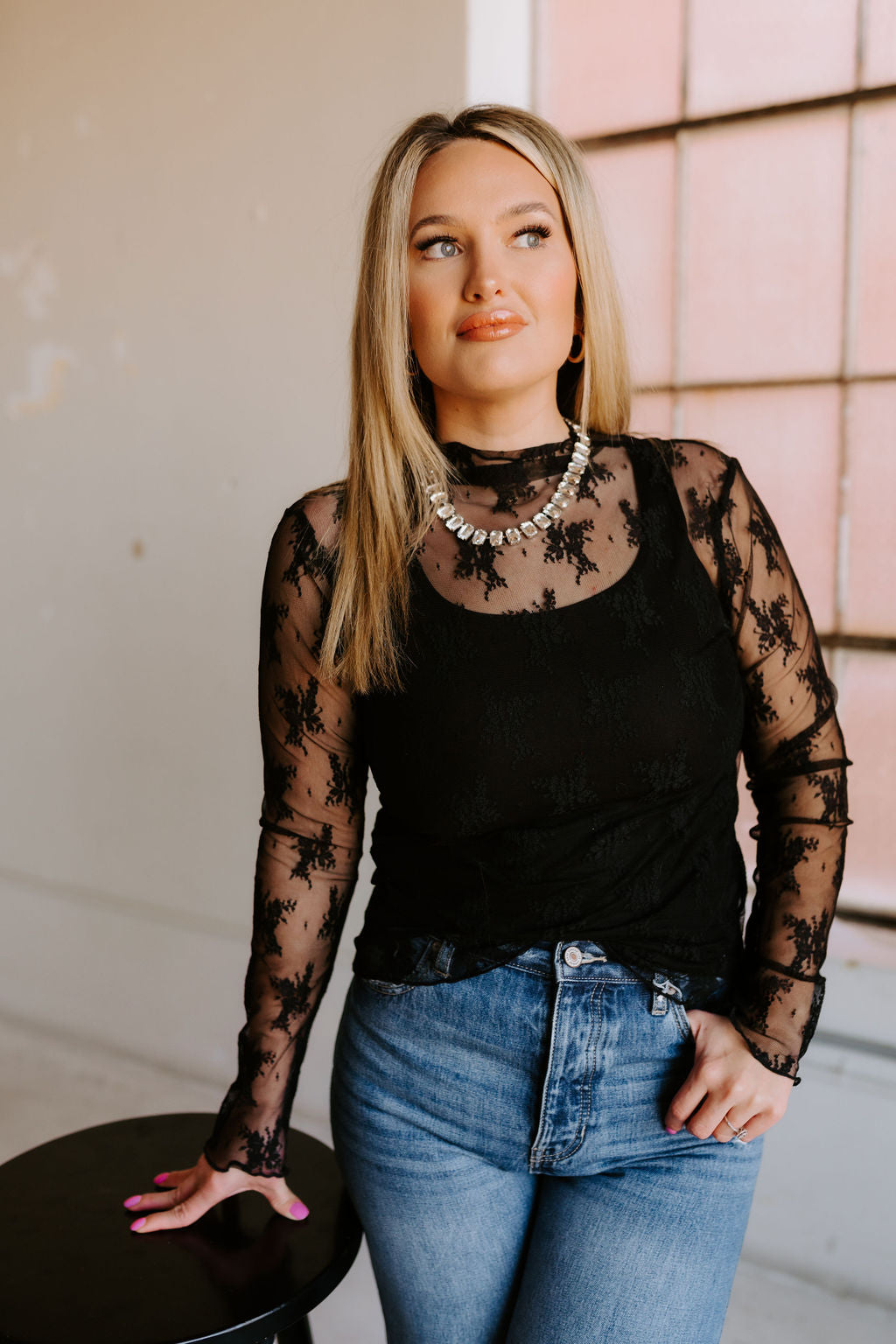 The Raelyn Lace Top in Black