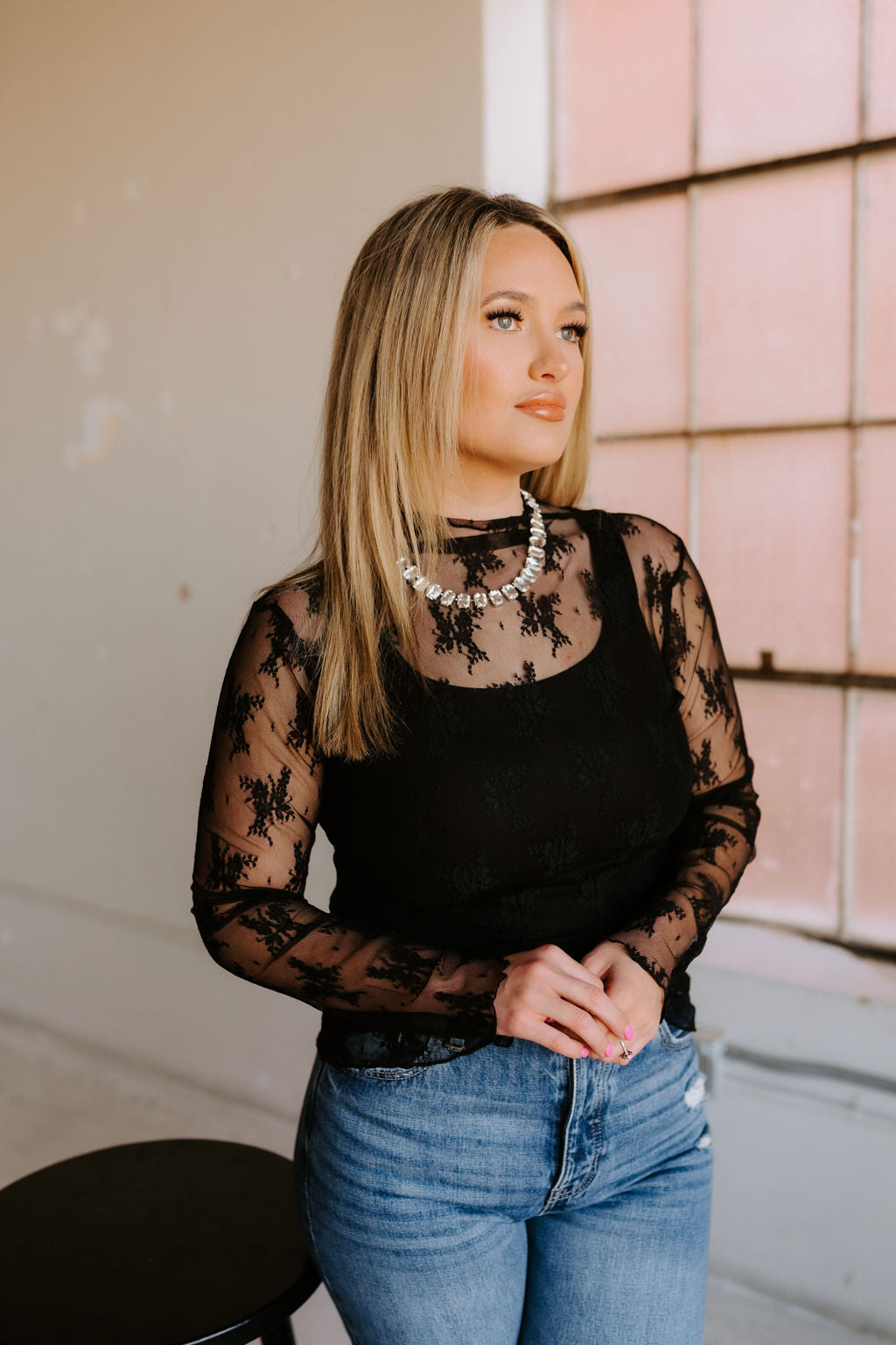 The Raelyn Lace Top in Black