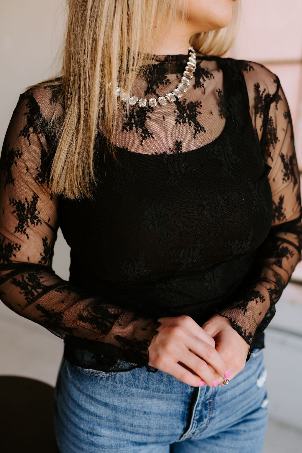 The Raelyn Lace Top in Black