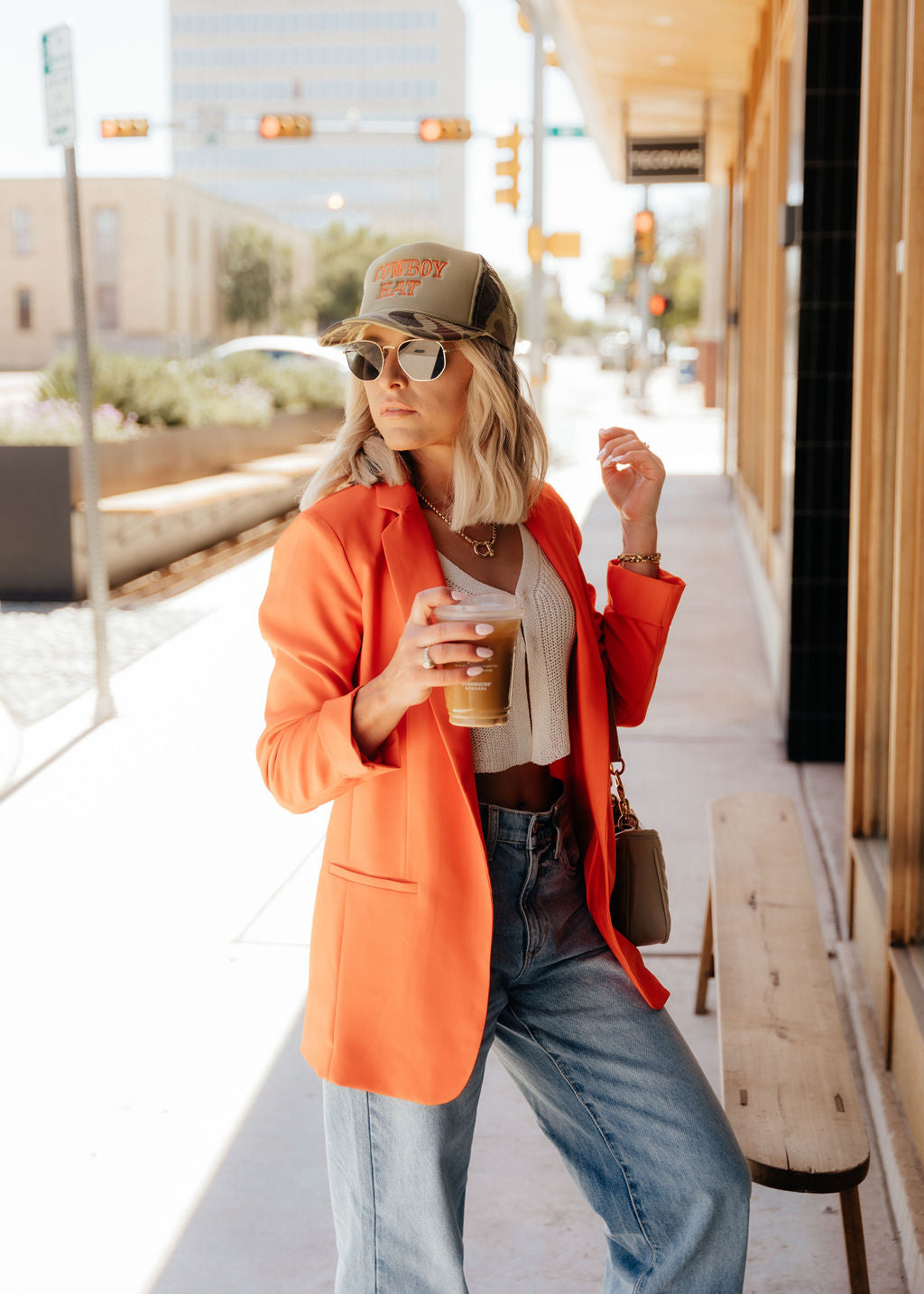 The Nessa Classic Blazer in Orange