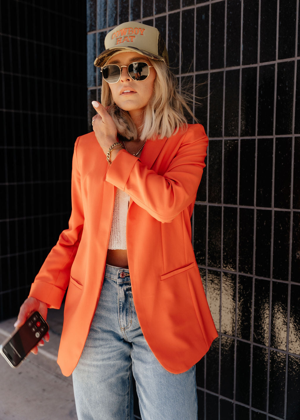 The Nessa Classic Blazer in Orange