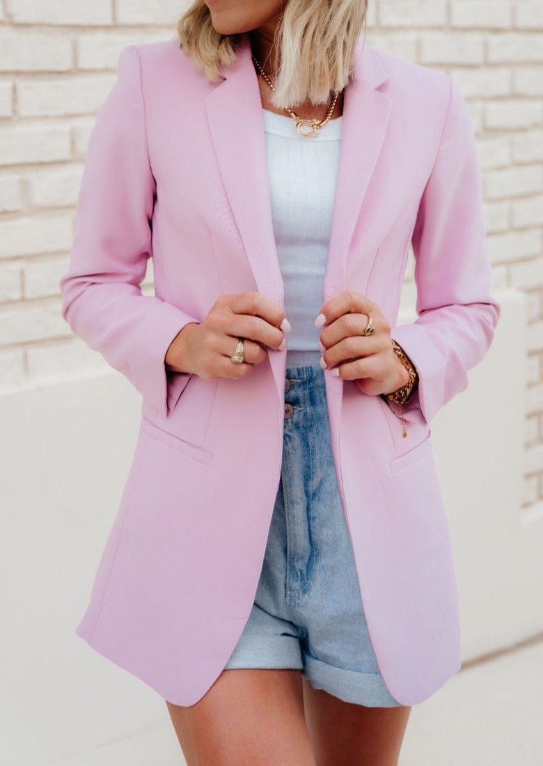 The Nessa Classic Blazer in Pink